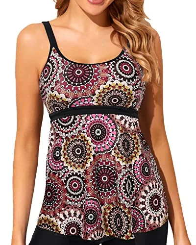 Modest Women's Swim Tankini Top Tummy Control Bathing Suit Swimsuit