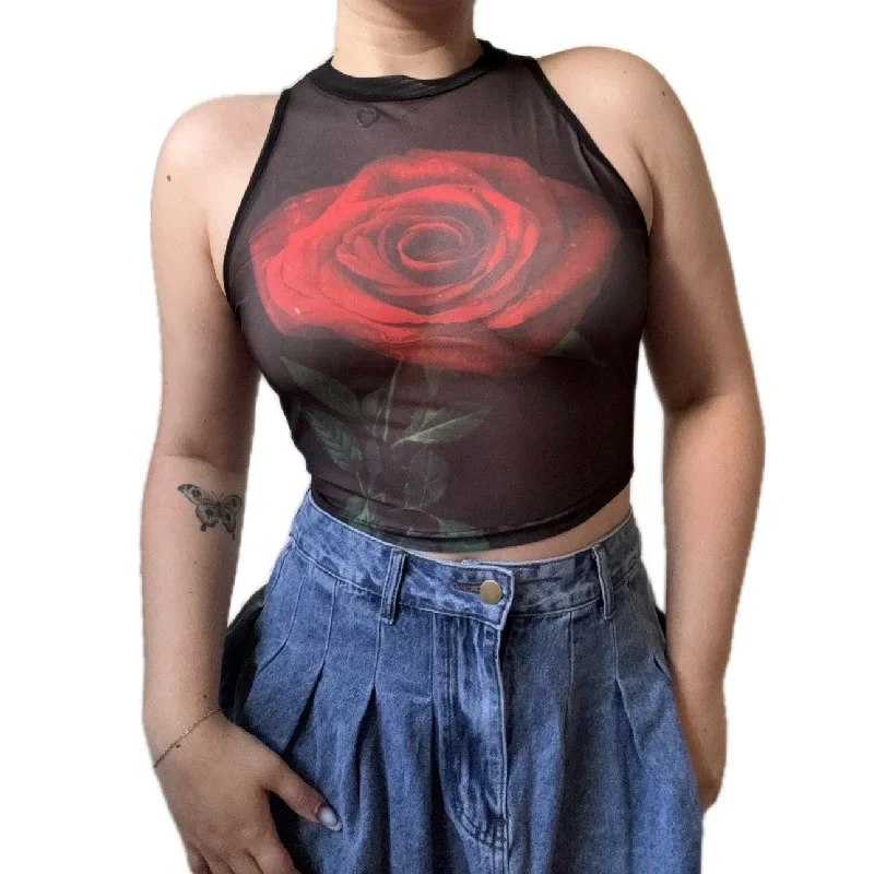 Rose Mesh Top