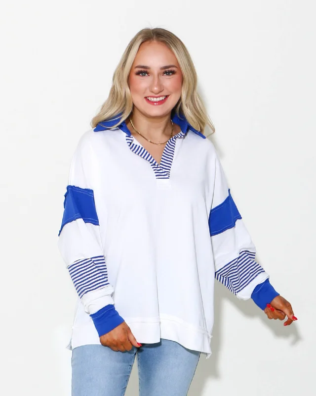 Mixed Stripe and Color-Block Sweatshirts Top