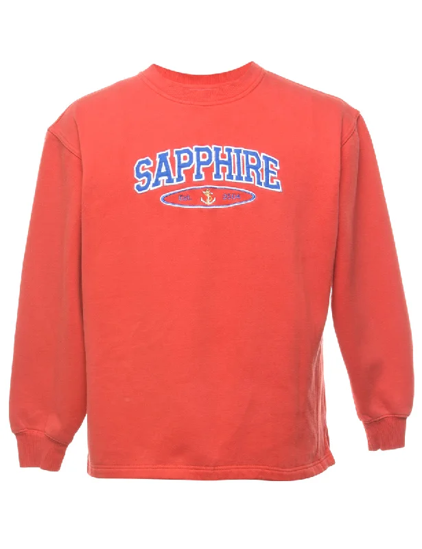 Red Sapphire Printed Sweatshirt - M