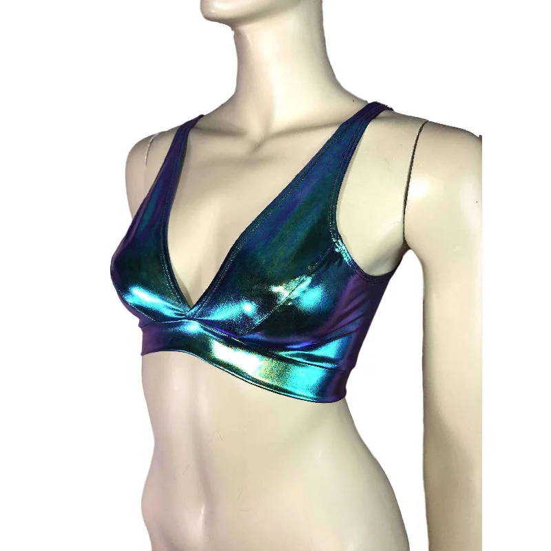 Oil Slick Holographic Bralette