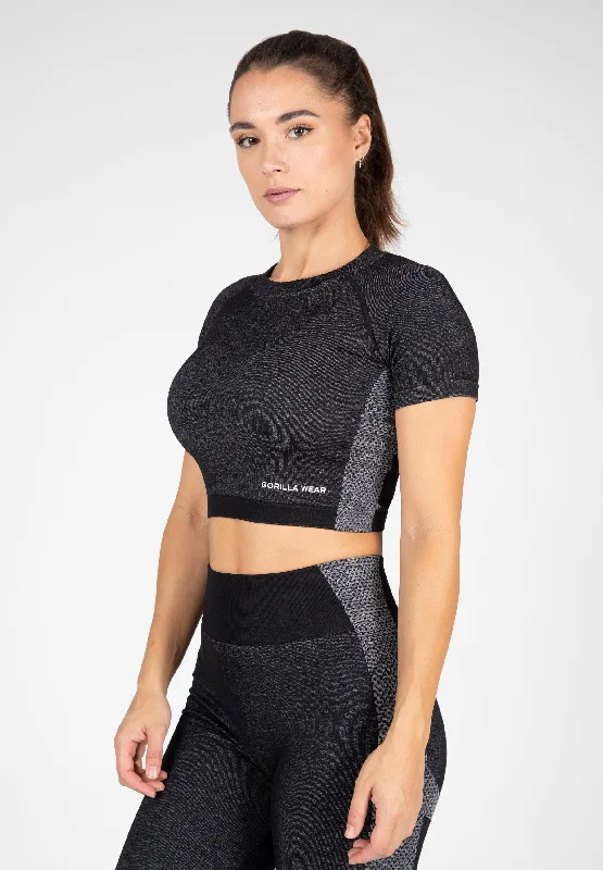 Selah Seamless Crop Top - Black