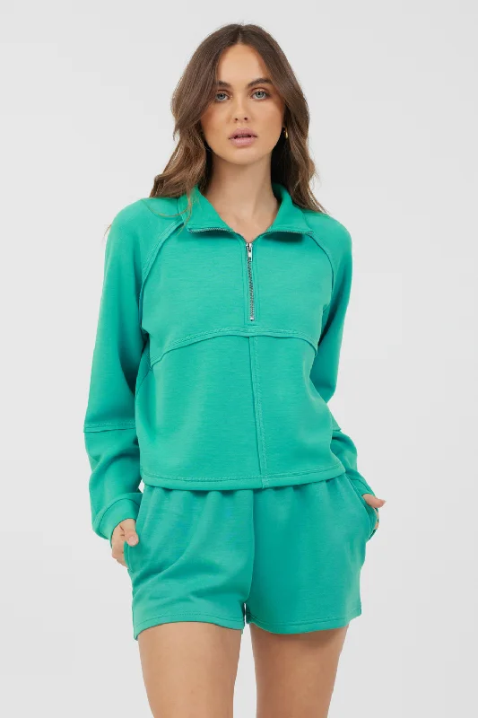 Caribbean Turquoise Cloud Fleece Quarter Zip