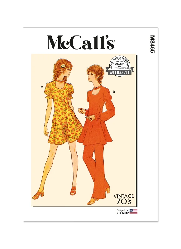 McCall's Sewing Pattern 8465 Dress, Tunic, Pants and Panties