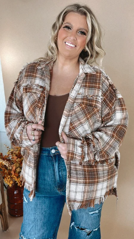 Ollie Oversized Worn Flannel, Taupe