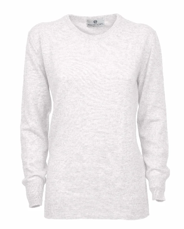 NEW FALL 24 - Women's Pure Cashmere Original Crew Neck Sweater Off-White by Monticelli Cashmere