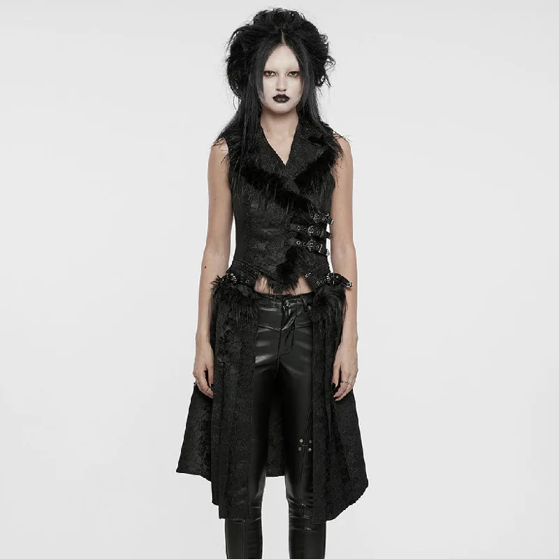 Women's Gothic Lace-up Jacquard Detachable Vest