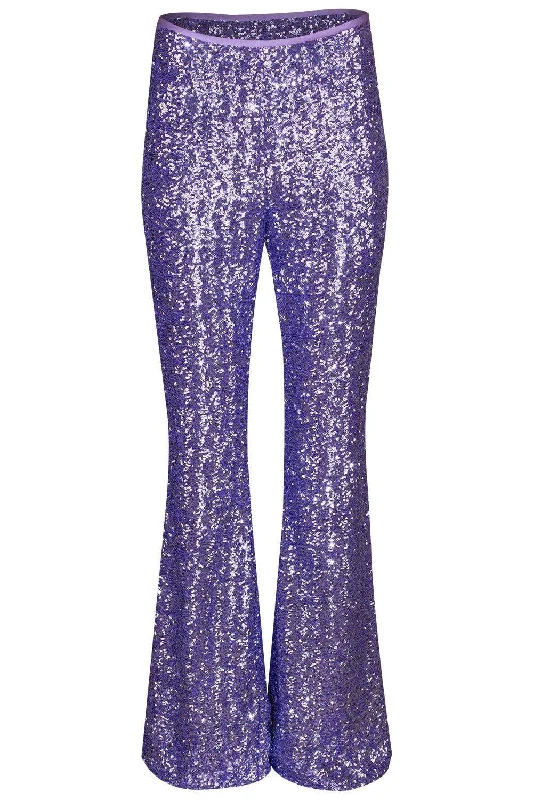 Side Zip Sequin Flare Pant - Freesia