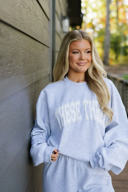 These Three Sweatshirt-Grey/White