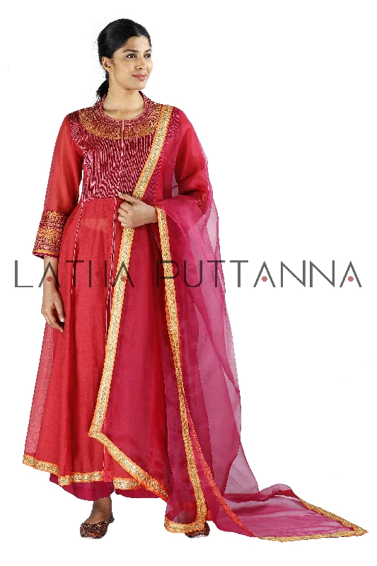 Red and maroon salwar