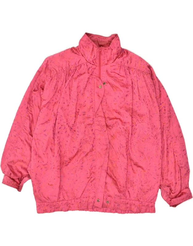 VINTAGE Womens Oversized Windbreaker Jacket UK 14 Medium Pink Paisley