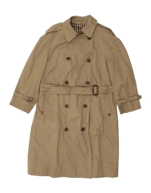 AQUASCUTUM Womens Trench Coat UK 16 Large Beige Cotton