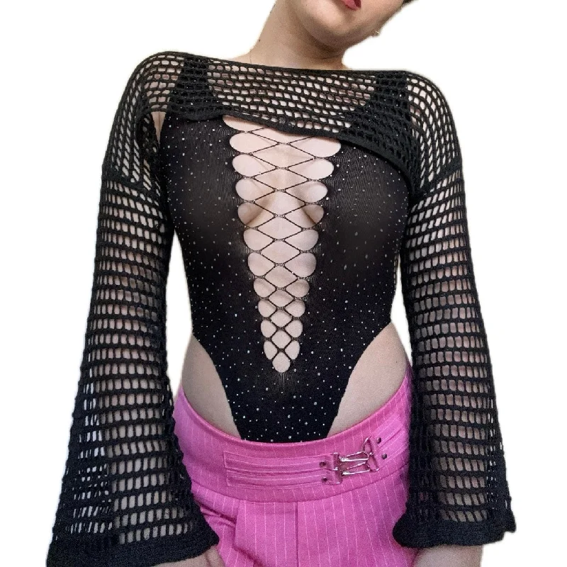 Sleeveless Mesh Sparkly Top