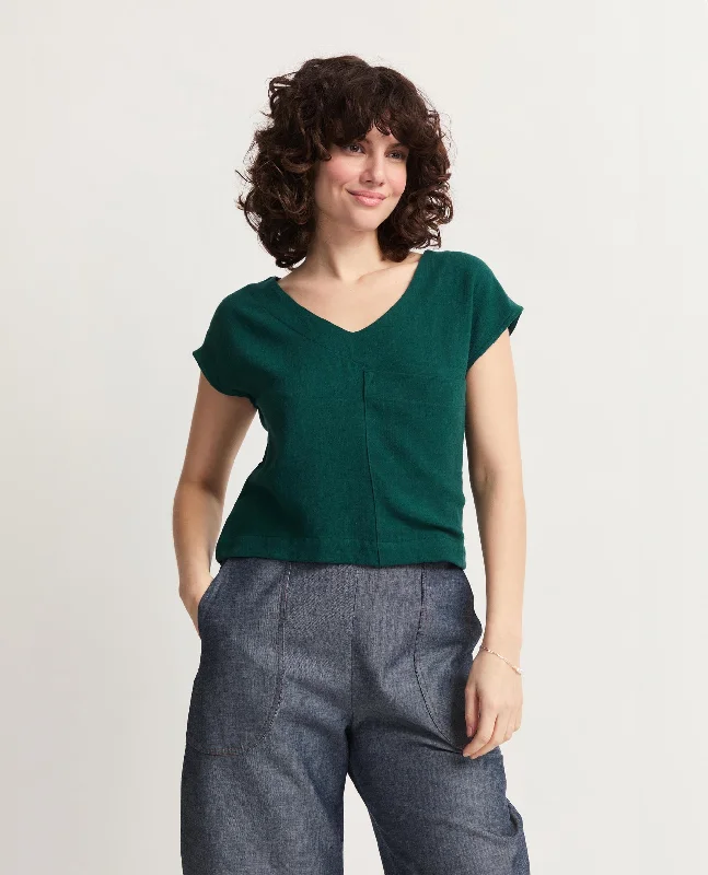 Fawn | Cropped Blouse with Square Pocket