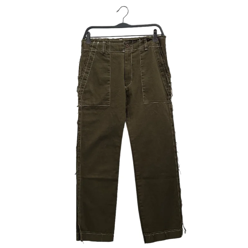 UNDERCOVER/Straight Pants/M/Cotton/GRN/Green Fray Pants