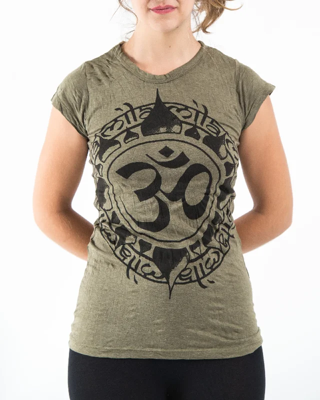 Womens Infinitee Om T-Shirt in Green