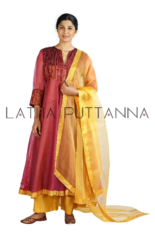 Rose Pink and Yellow Salwar