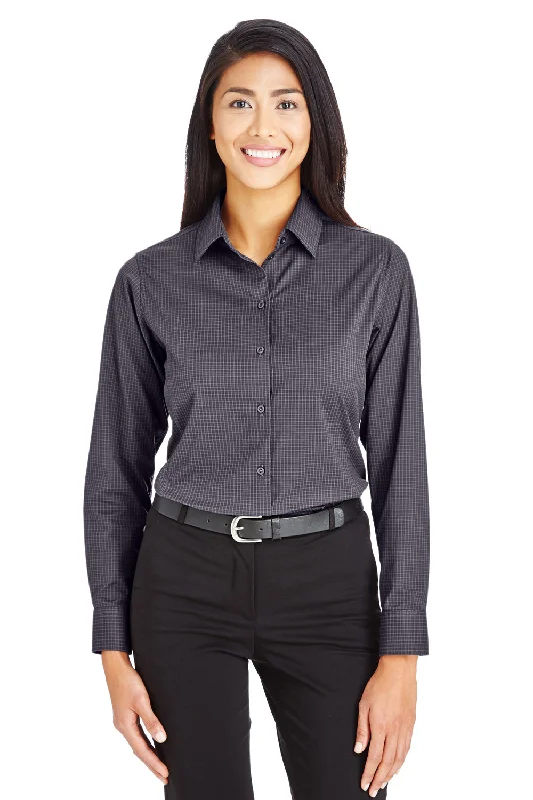 Devon & Jones Womens CrownLux Performance Moisture Wicking Long Sleeve Button Down Shirt - Carbon Grey