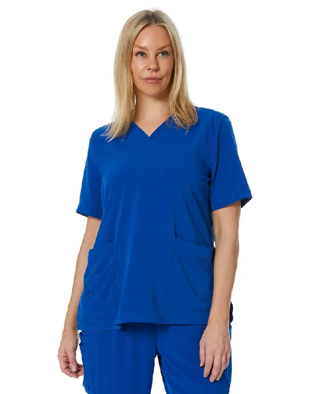 Avery Womens Easy Fit V Neck Scrub Top - Electric Blue