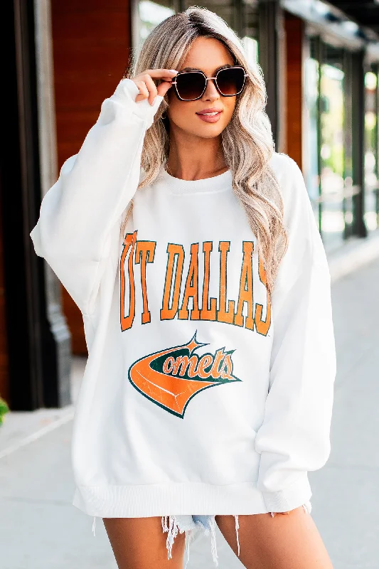 "UT Dallas Comets" Graphic Crewneck (White)