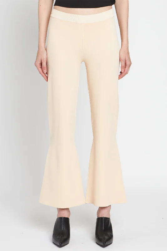 Compact Cropped Flared Trousers