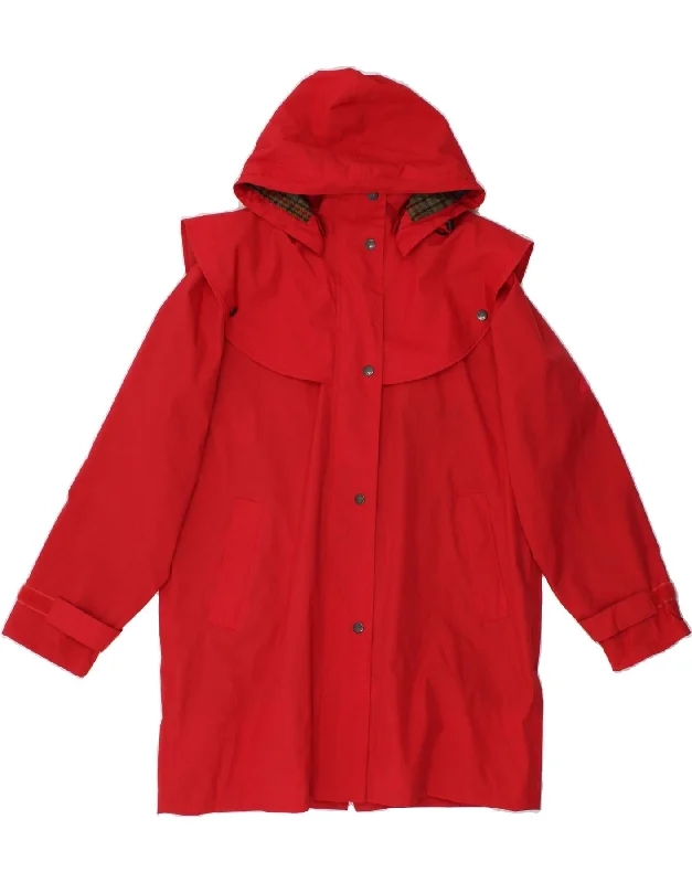 JACK MURPHY Womens Hooded Raincoat UK 10 Small Red Polyester