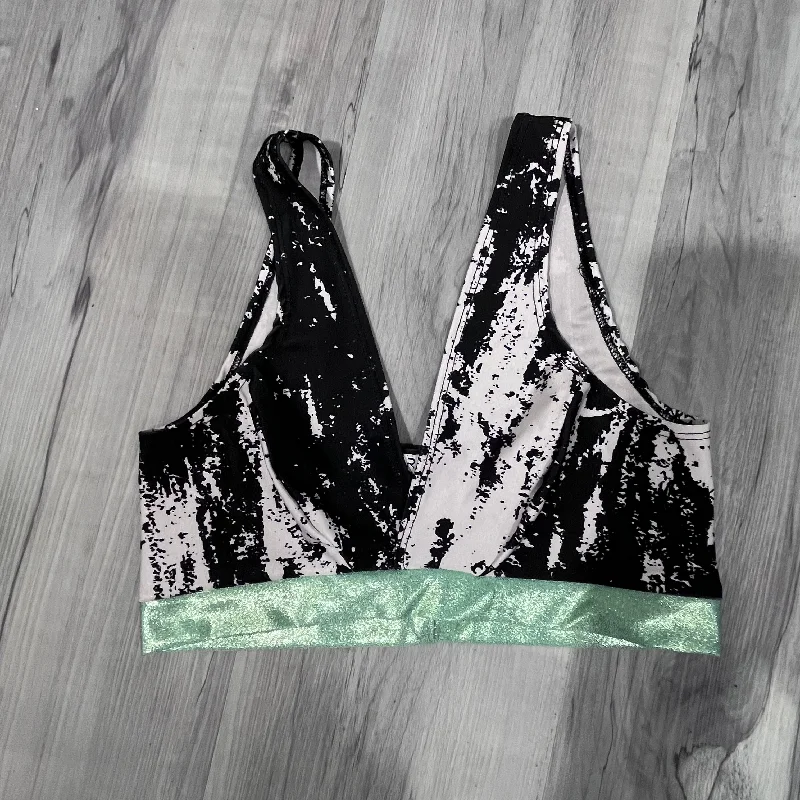 SALE - SMALL Black & White w/ Mint Spandex Bralette