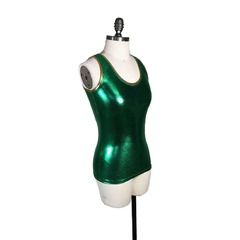 Full Length Tank Top - Green Metallic