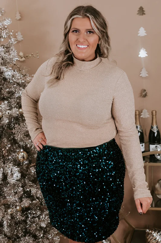 Full Of Cheer Shimmer Bodysuit, Champagne