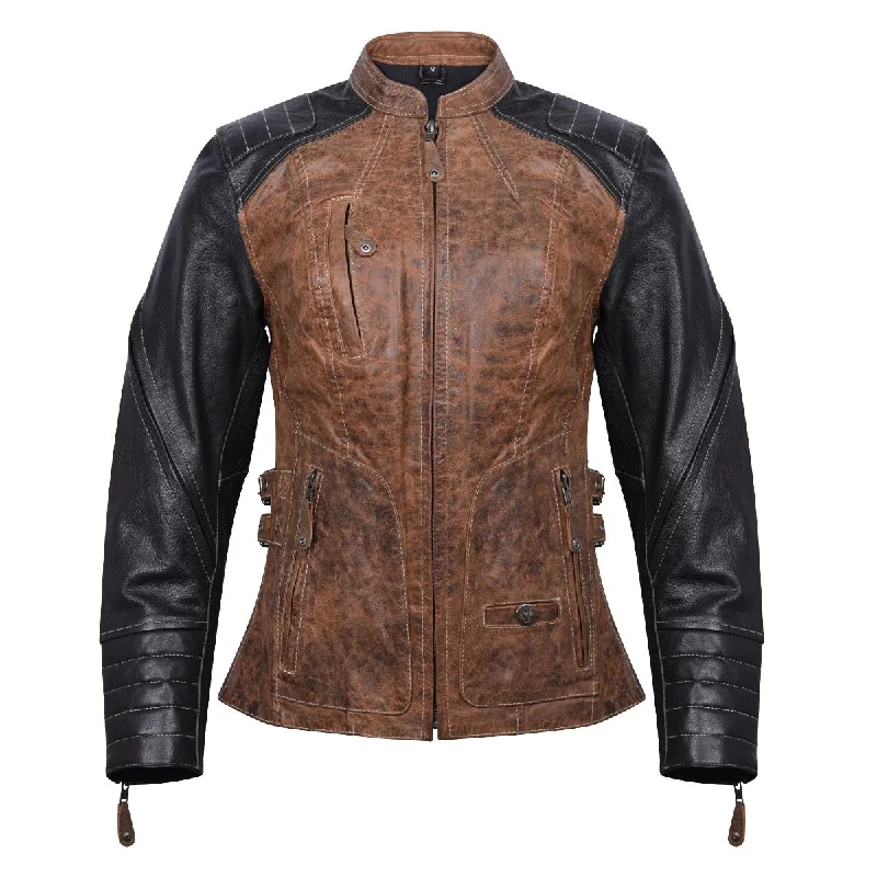 HML639 Ladies High Mileage Black and Brown Jacket