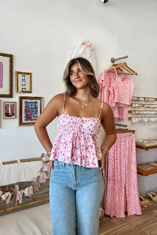 Mackenzie Tiered Top in Pink