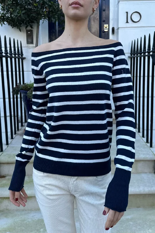 Navy Blue With White Stripes