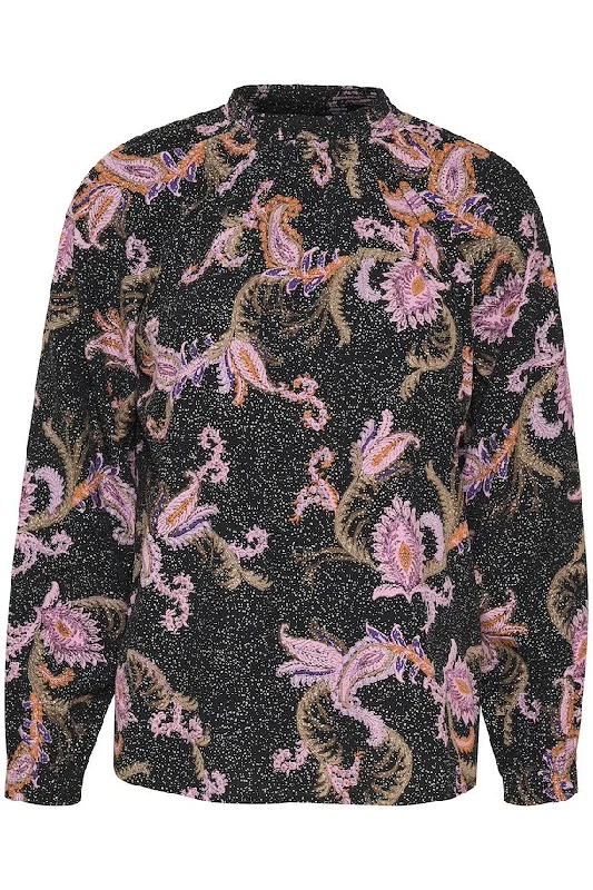 Saint Tropez Benina Blouse - Black Paisley