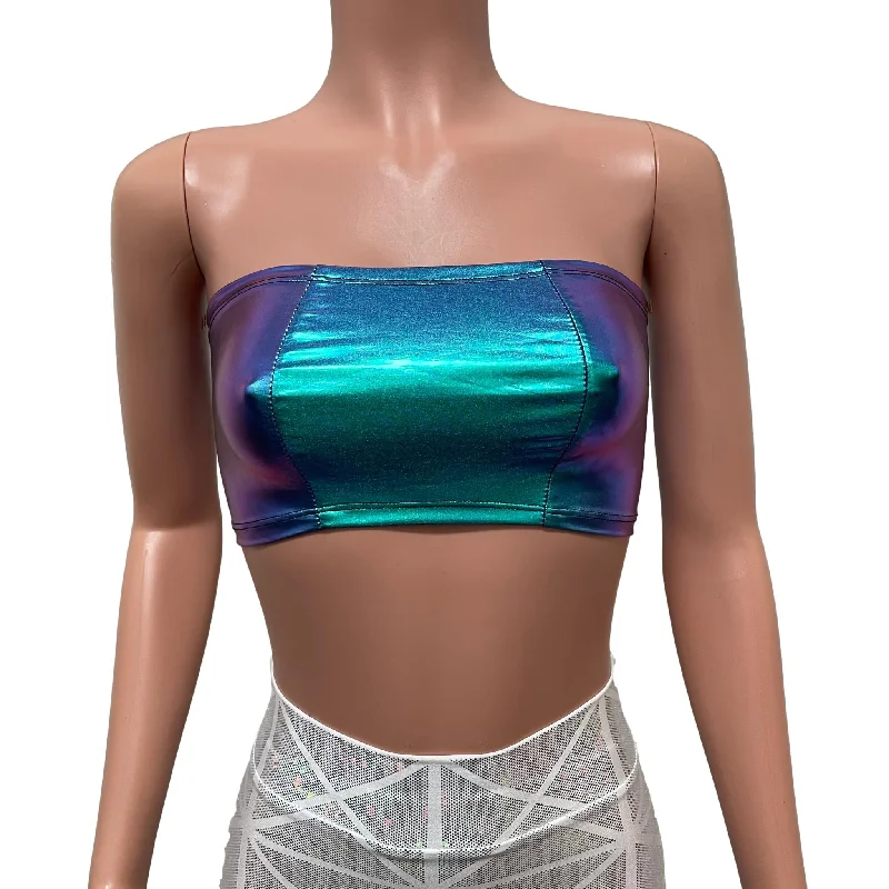 Tube Top Bandeau - Oil Slick Holographic