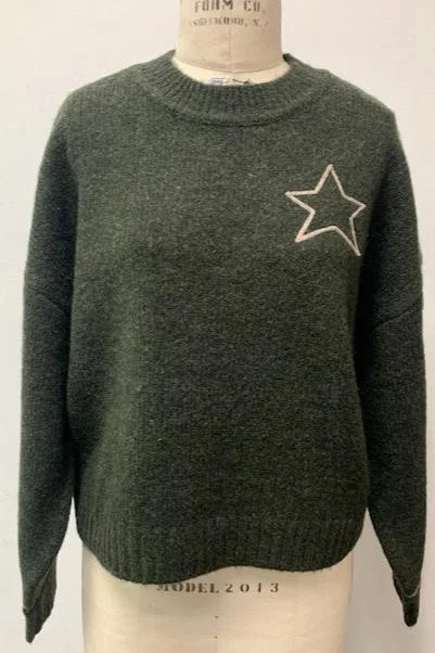 Sundry Cable Sleeve Star Sweater