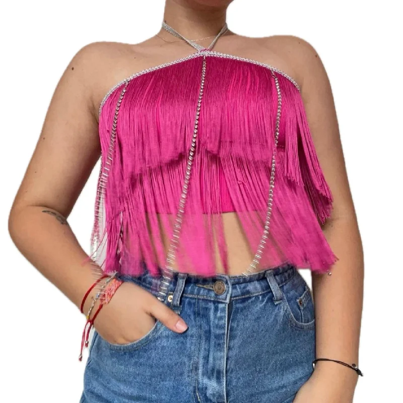 Fringe Rhinestones Top