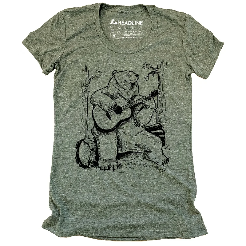 Women's Acoustic Guitar Bear T-Shirt