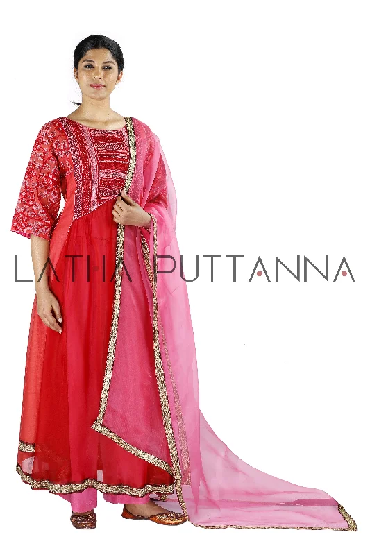 Red and pink salwar