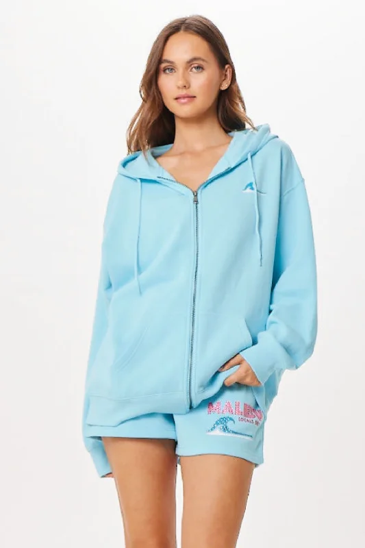 Tropical Blue Malibu Jet Setter Surf Wash Zip Up