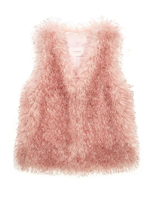 FAUX FUR MORI MG V-NECK VEST