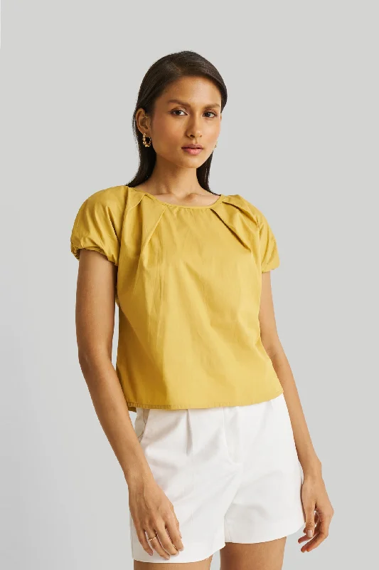 Balloon Sleeve Top in Mustard