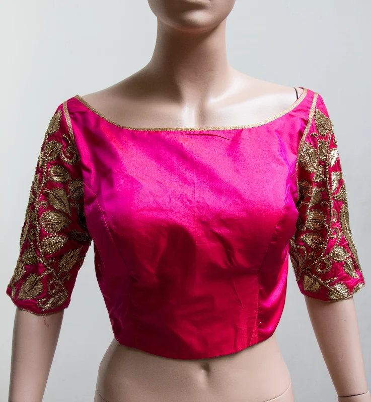 Pink Silk with Zardozi