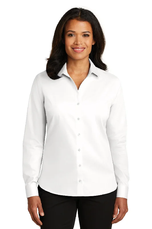 Red House Womens Wrinkle Resistant Long Sleeve Button Down Shirt - White - Closeout