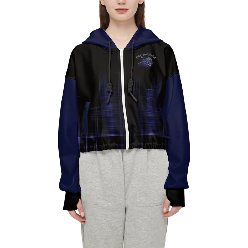 TRP Matrix 02 Designer Cropped Drop Shoulder Full Zip Hoodie