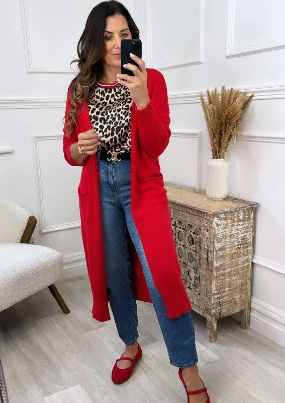 Louisa Red Knit Cardigan