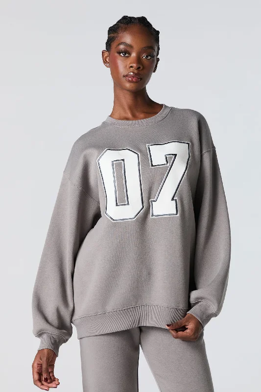 Oversized Graphic Fleece Sweatshirt